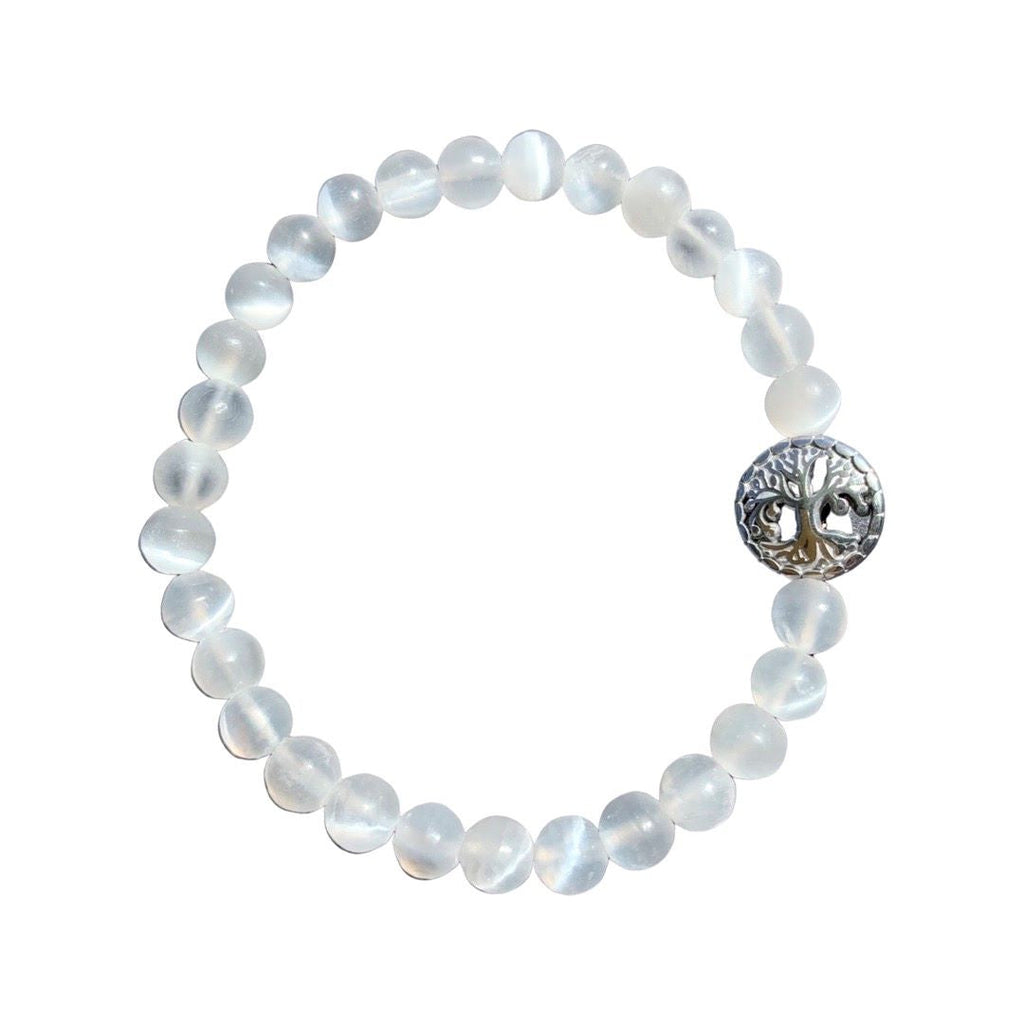 Selenite Bracelet Round Beads 2 Sizes