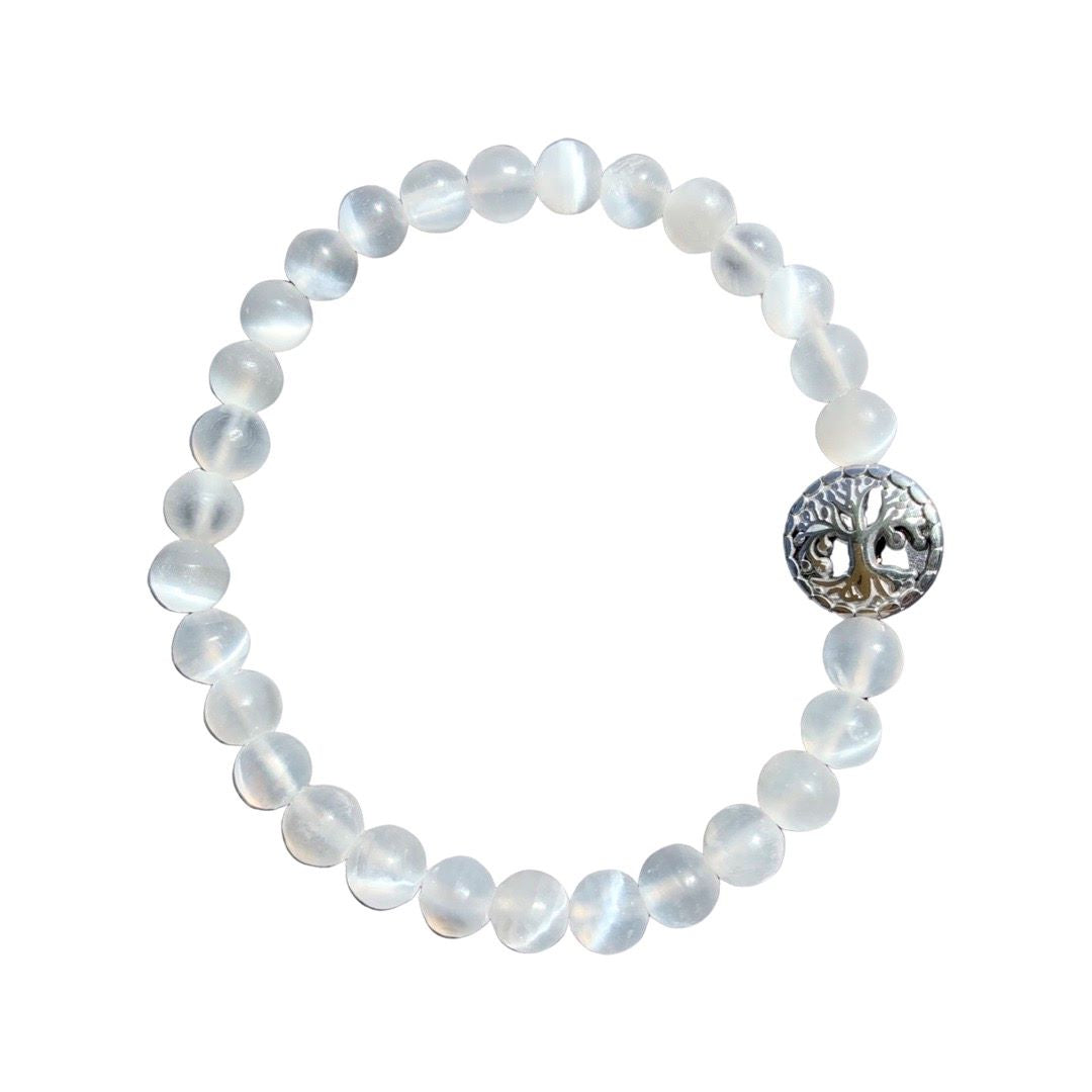 Selenite Bracelet Round Beads 2 Sizes