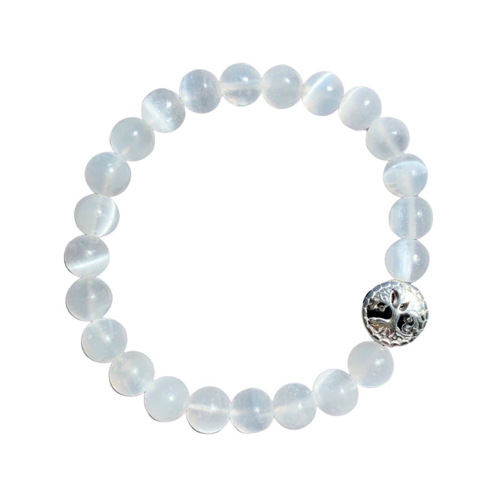 Selenite Bracelet Round Beads 2 Sizes