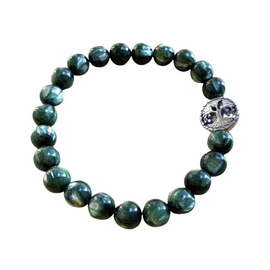 Seraphinite Bracelet 8mm Round Beads
