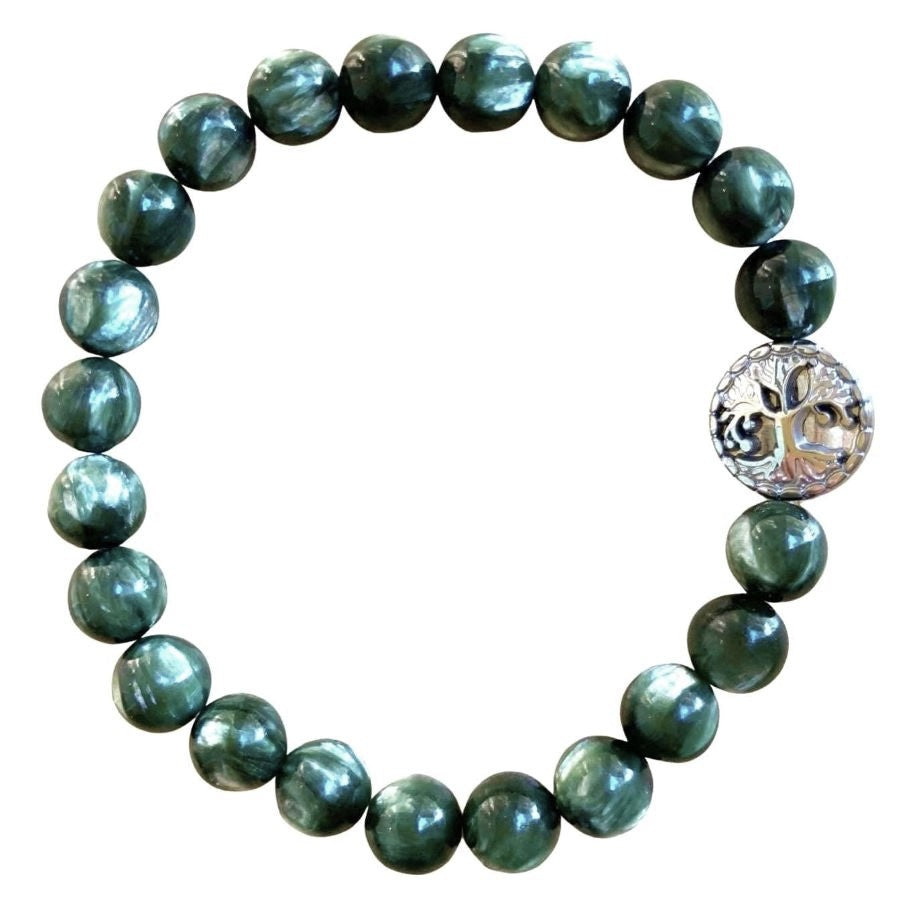 Seraphinite Bracelet 8mm Round Beads