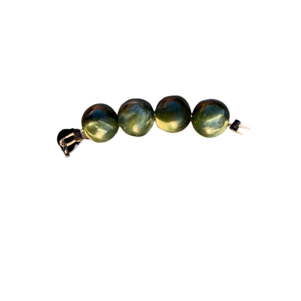 Seraphinite Bracelet Round Beads with Adjustable Chain