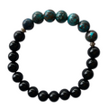 Shattuckite and Onyx Bracelet 8 mm Round Beads