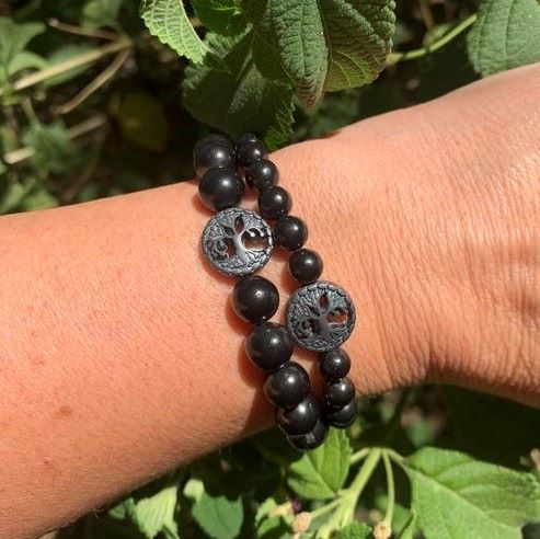 Shungite Bracelet Round Beads 2 Sizes
