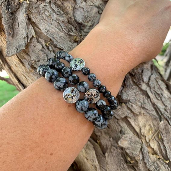 Snowflake Obsidian Bracelet – Celebrate Individuality in 3 sizes