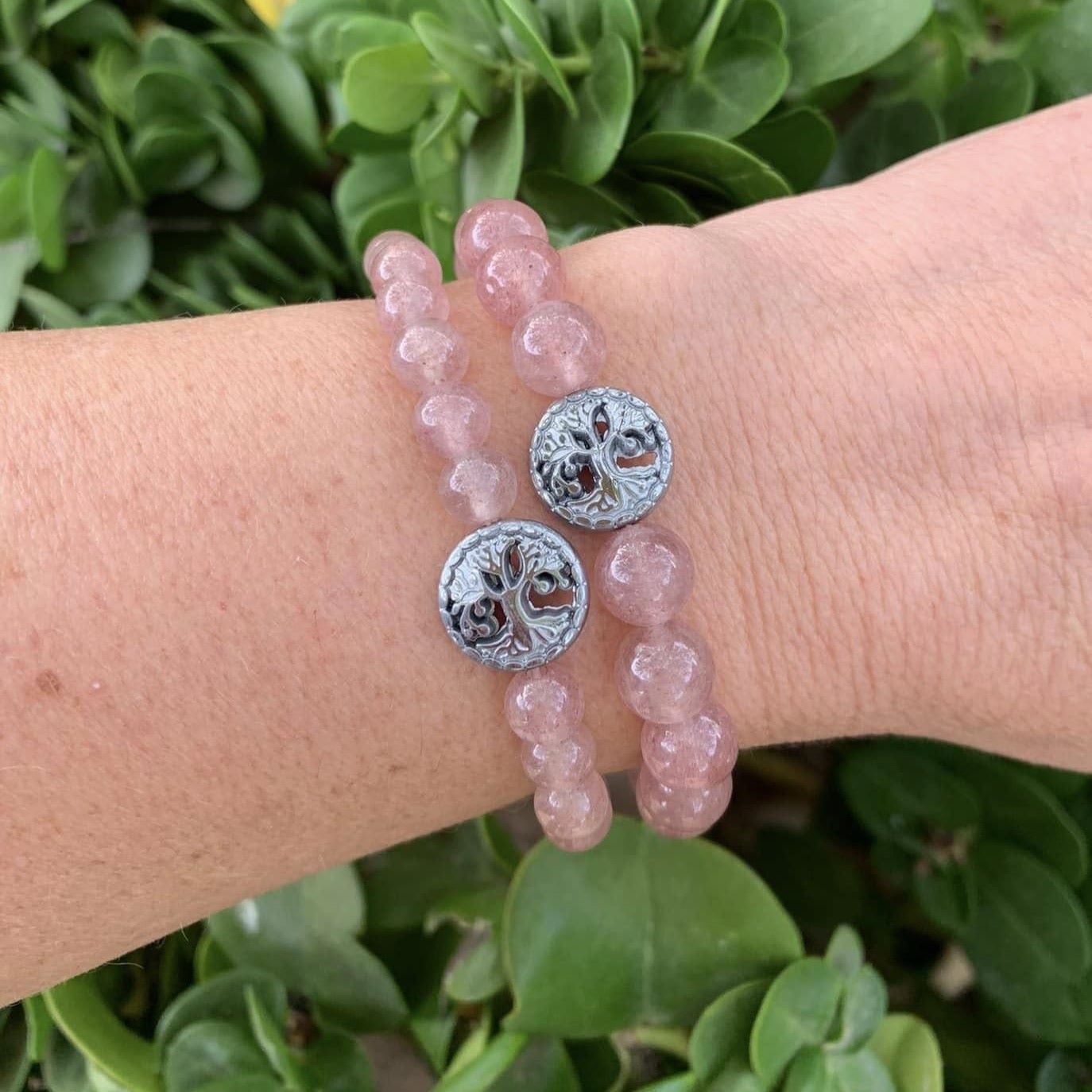 Strawberry Quartz Bracelet – Uplifting Summer Energy 2 Sizes