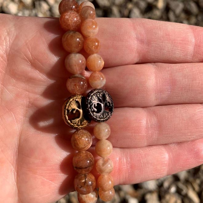 Sunstone Bracelet Round Beads 2 Sizes