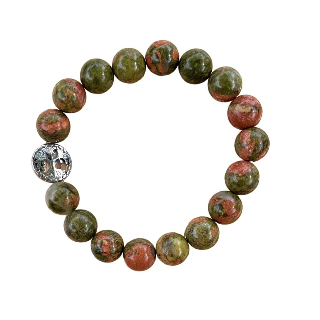 Unakite Bracelet Round Beads 3 Sizes