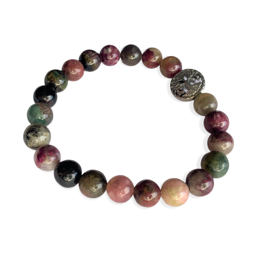 Watermelon Tourmaline Bracelet 8 mm Round Beads