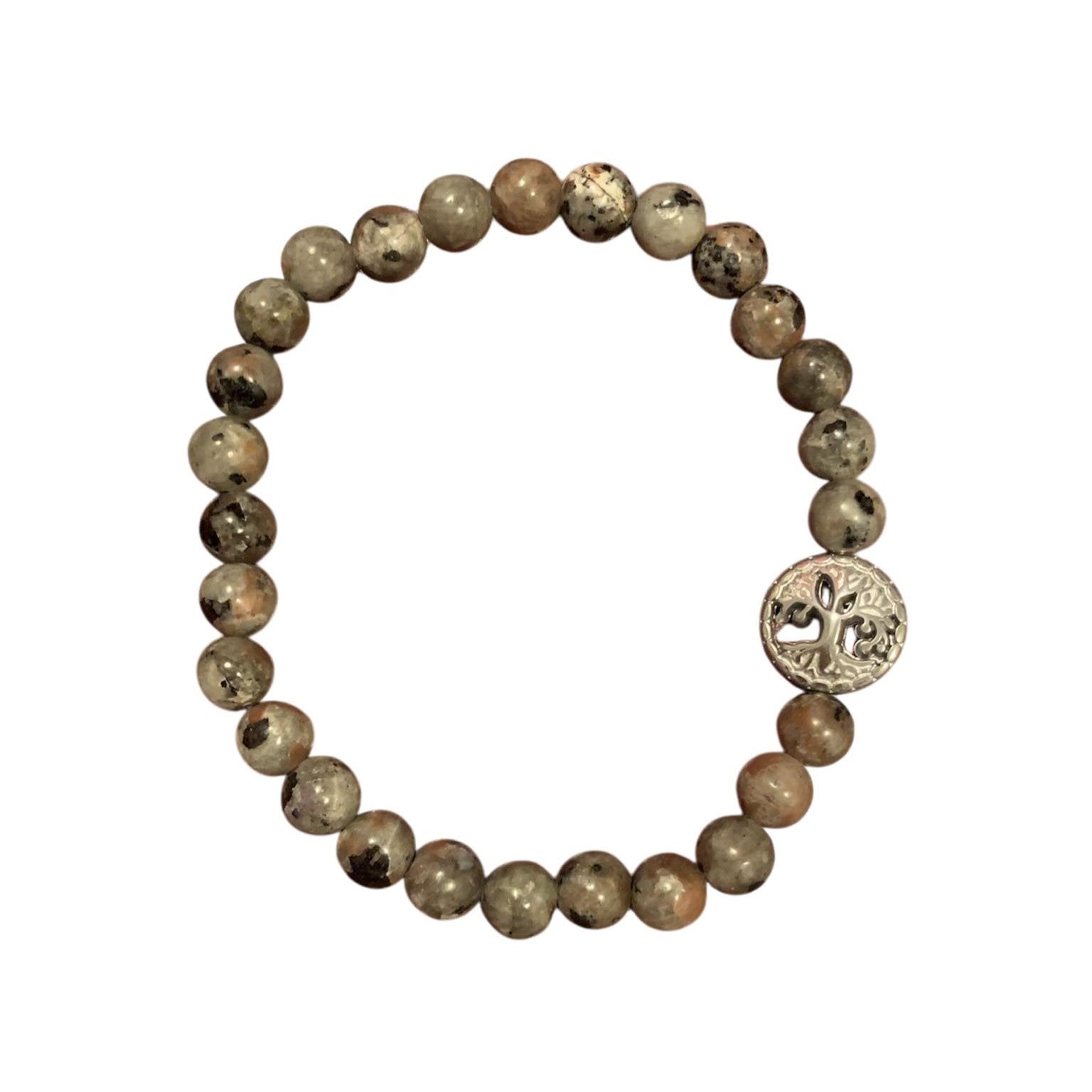 Yooperlite Bracelet 6 mm Round Beads - Naturally Glows in Black Light