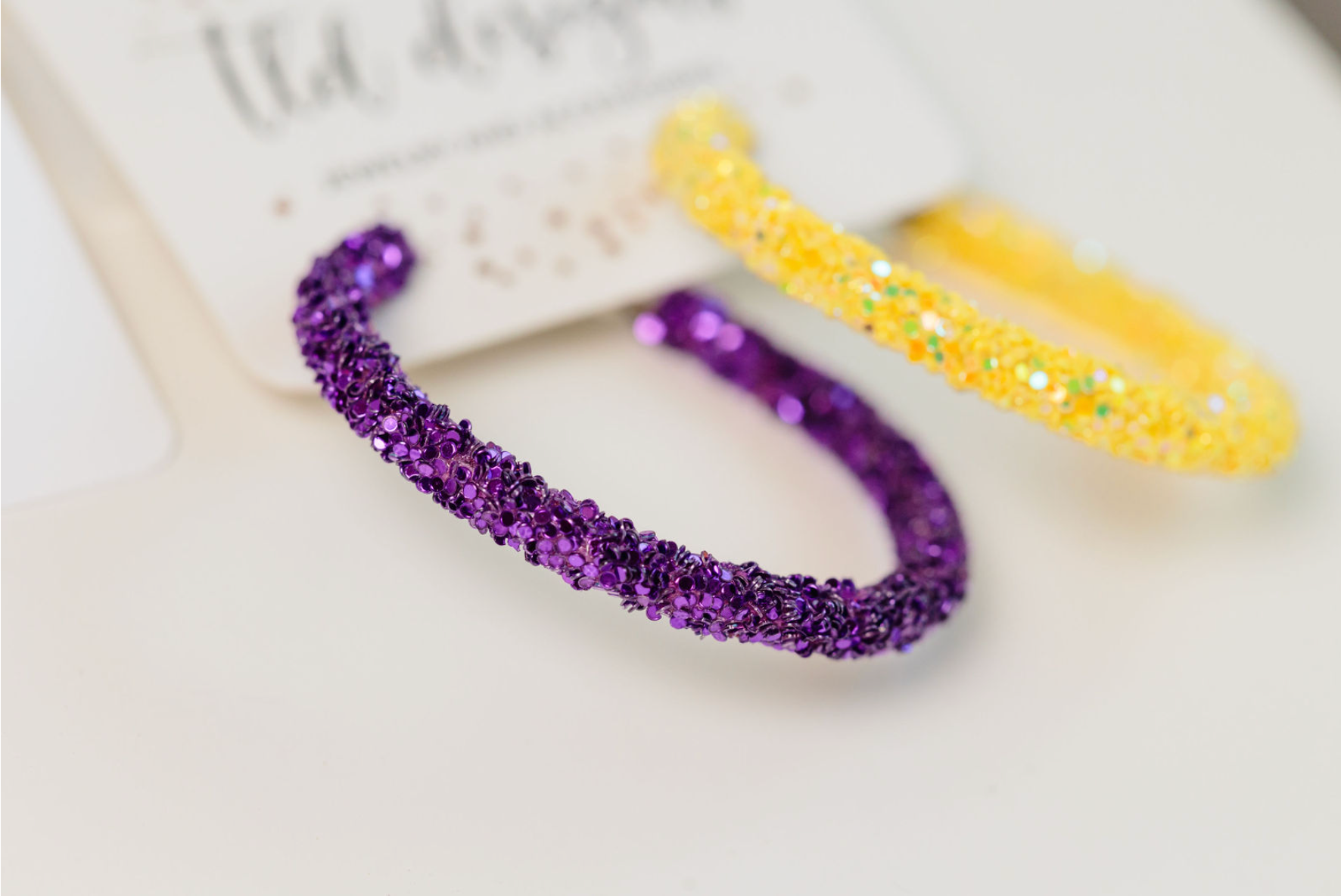 Game day glitter hoops