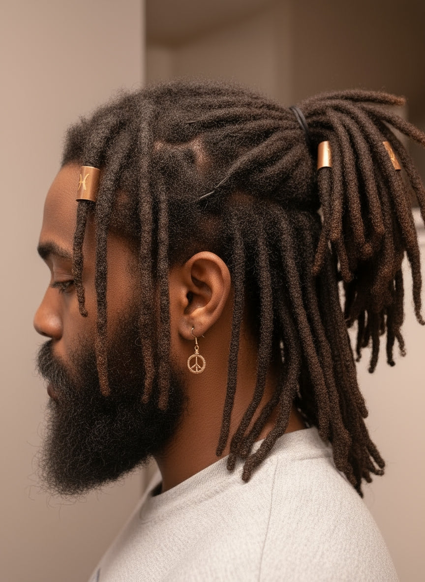 Copper Wrapped Number Hoop Earring