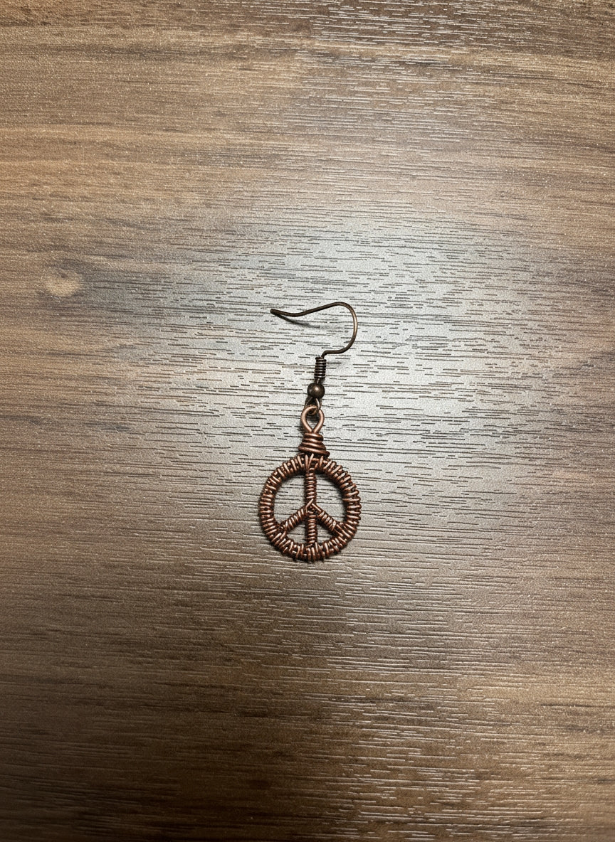 Copper Wrapped Number Hoop Earring