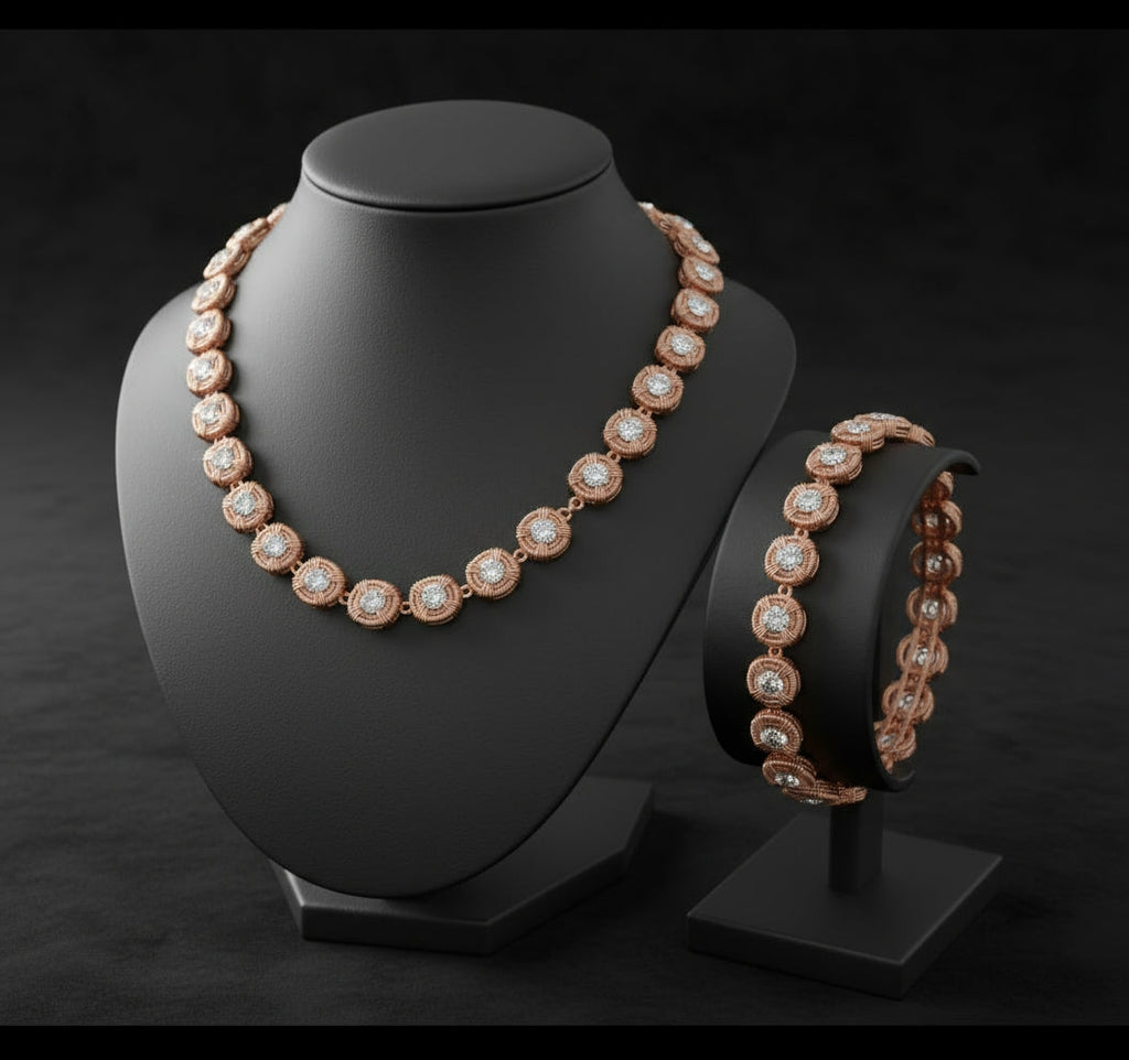 Pure Copper Wire Wrapped Moissanite Tennis Chain Design #2