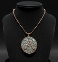 Wire Wrapped Agate/Pyrite Letter Pendant And Chain Set