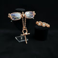 Iamevibez custom Copper Wire Wrapped Zinc And Moissanite Set