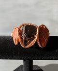 Black Obsidian and Red Jasper Chunky Raw Crystal Bracelet