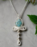 Raw Wire Wrapped Silver Plated Ankh Necklace