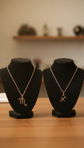 Custom Wire Wrapped Zodiac Charm Necklace With Custom Copper Chain
