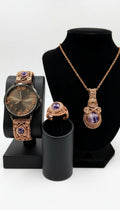 Custom Copper Wire Wrapped Amethyst/Custom Stone Set #6