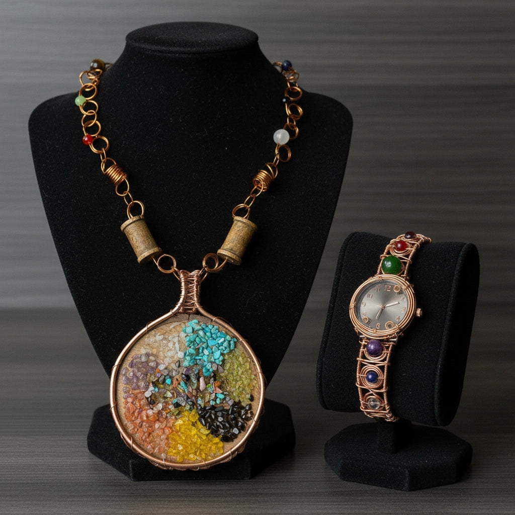 Custom Name Chakra Necklace And Watch Set
