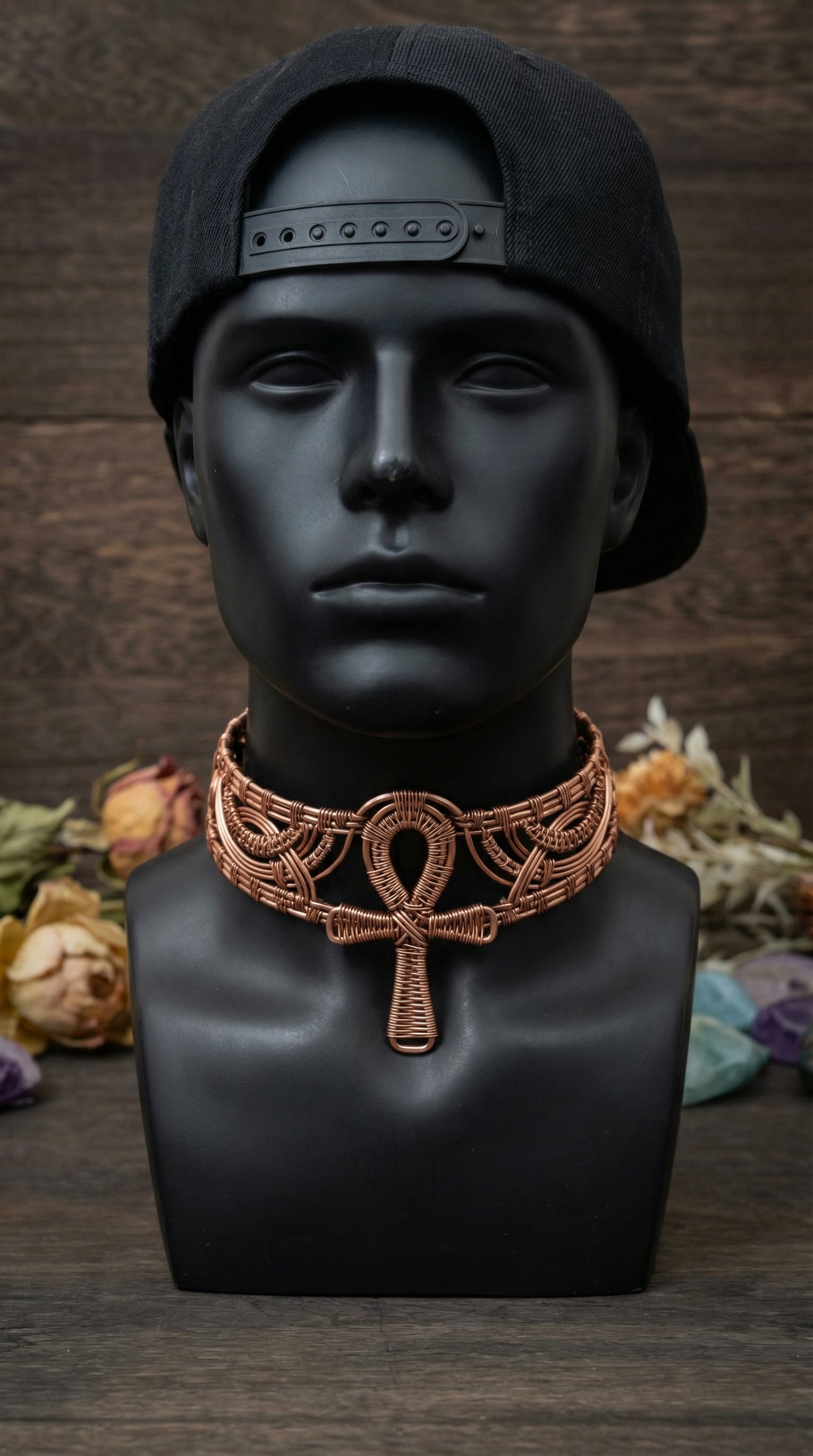 Wire Wrapped Ankh Neck Tattoo
