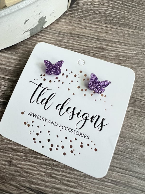 Purple Glitter Butterflies