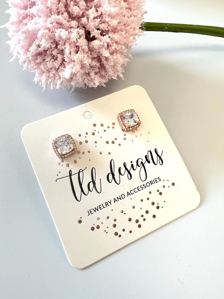 Rose Gold rhinestone stud