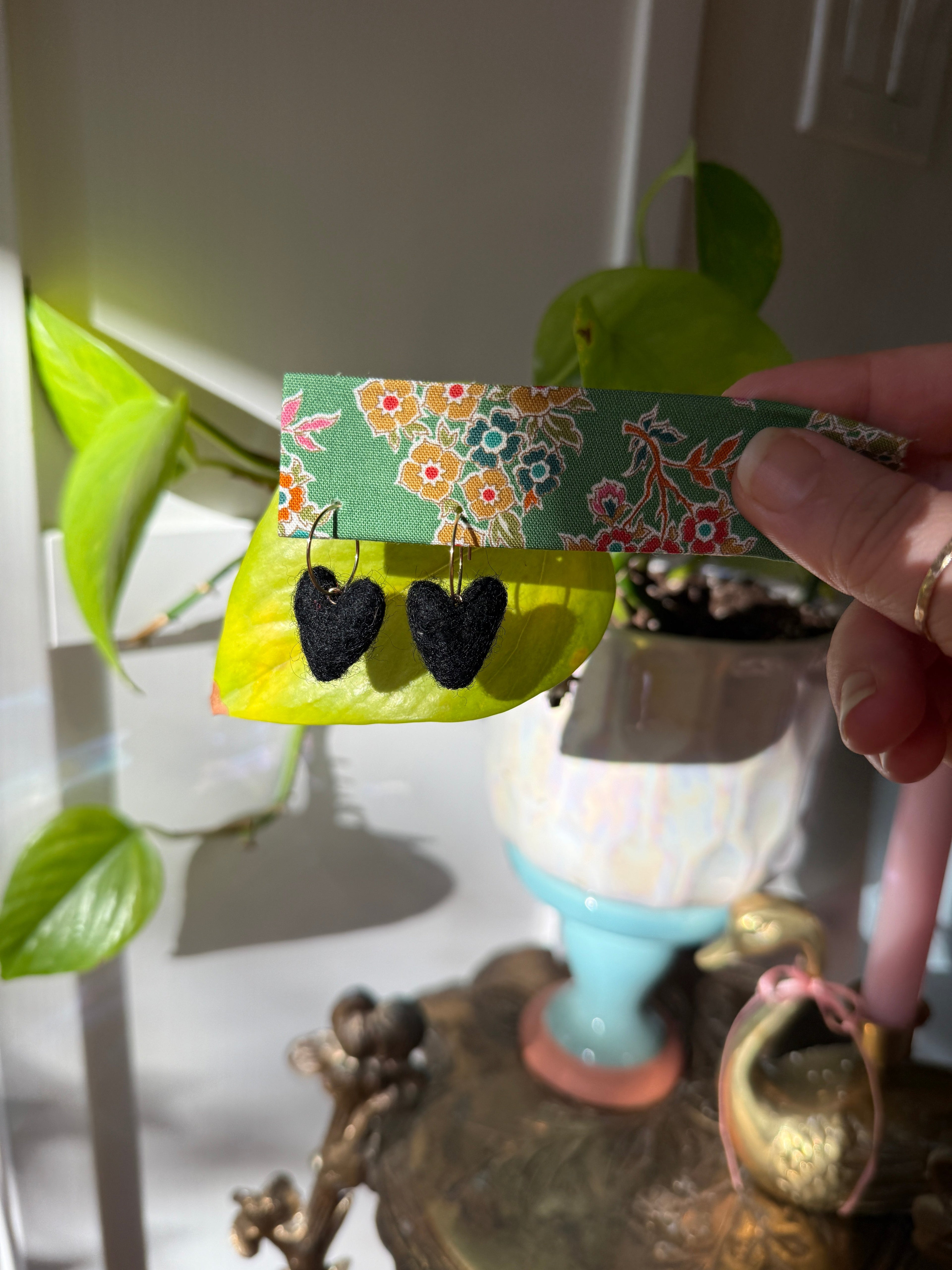 MINI Heart Felt Earrings