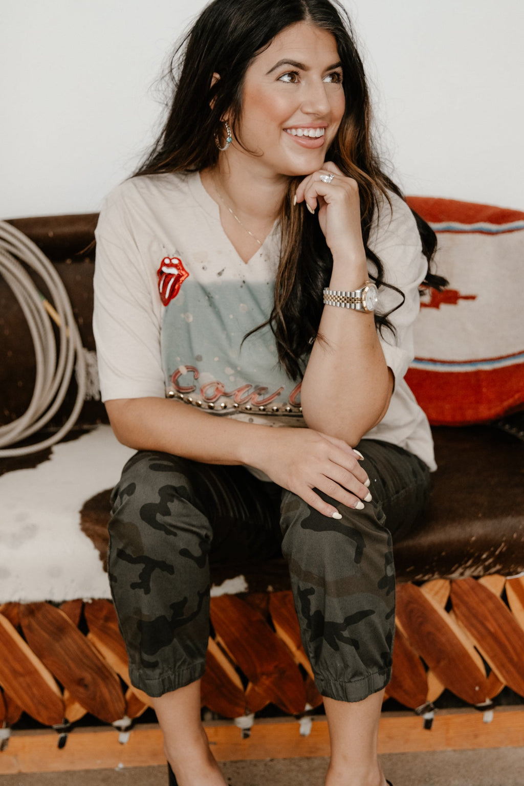 GINA PINK LABEL COWBOY NEON TEE