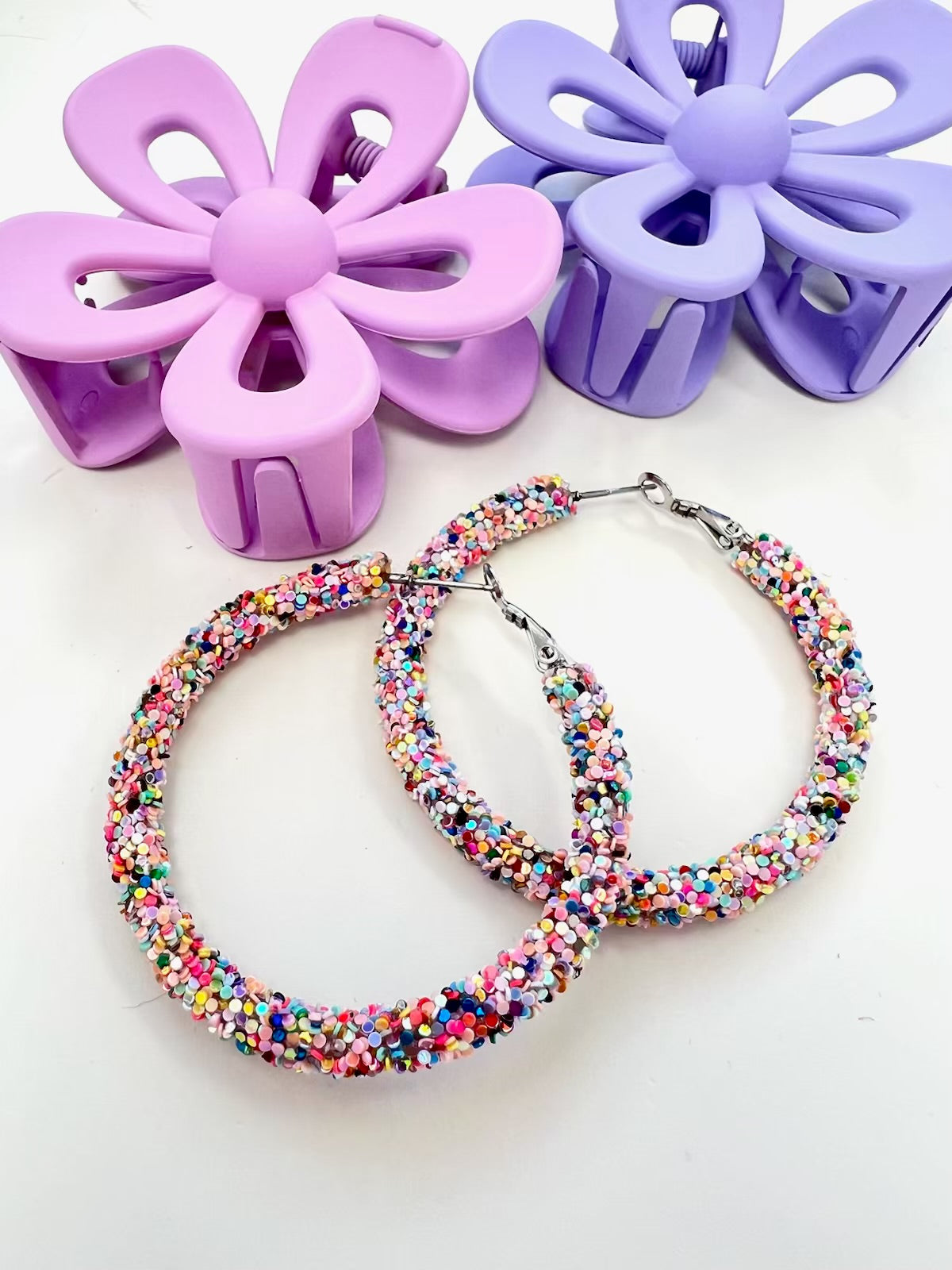 Summertime Glitter Hoops