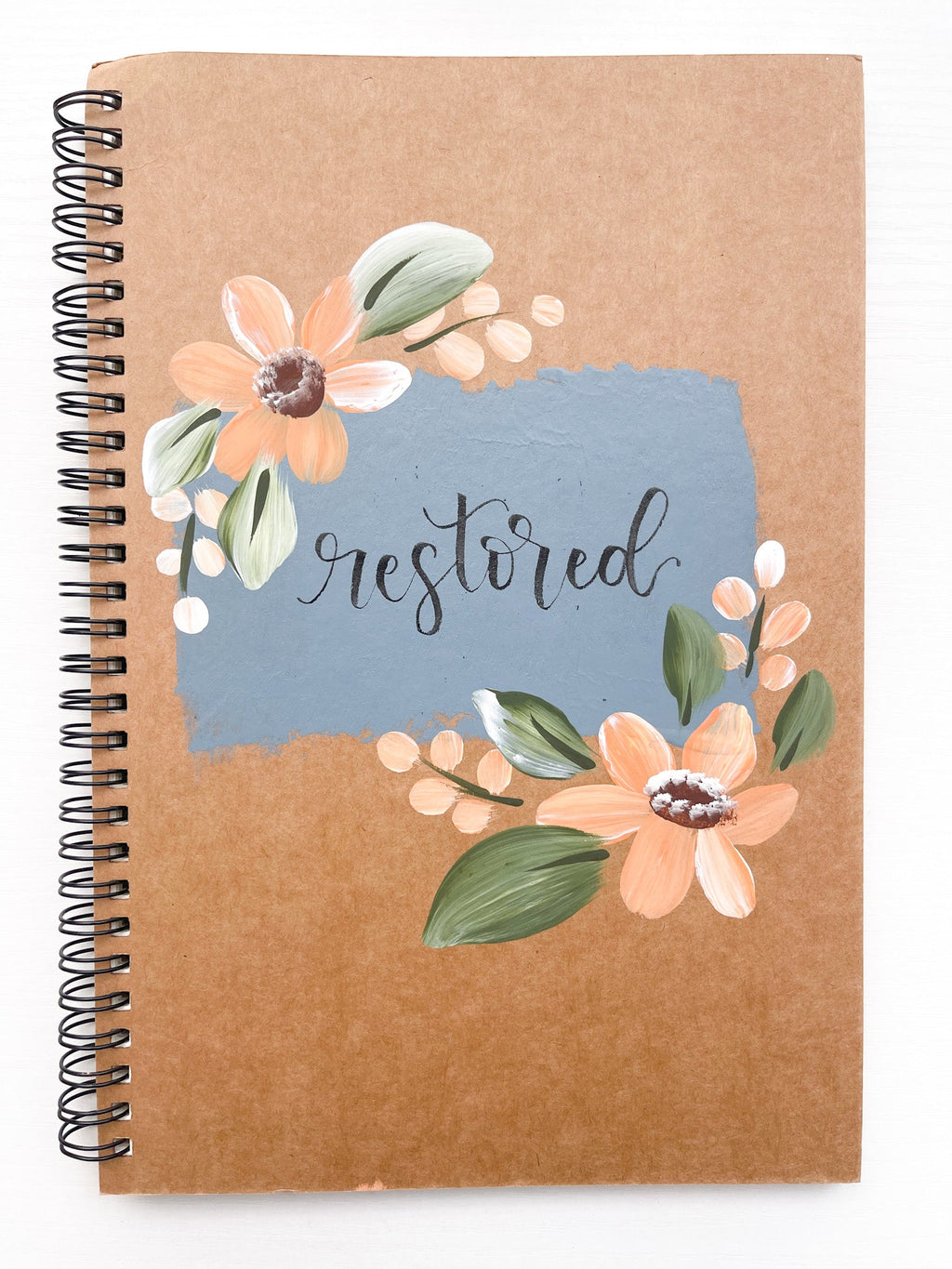 Restored, Large Hand-Painted Spiral Bound Journal