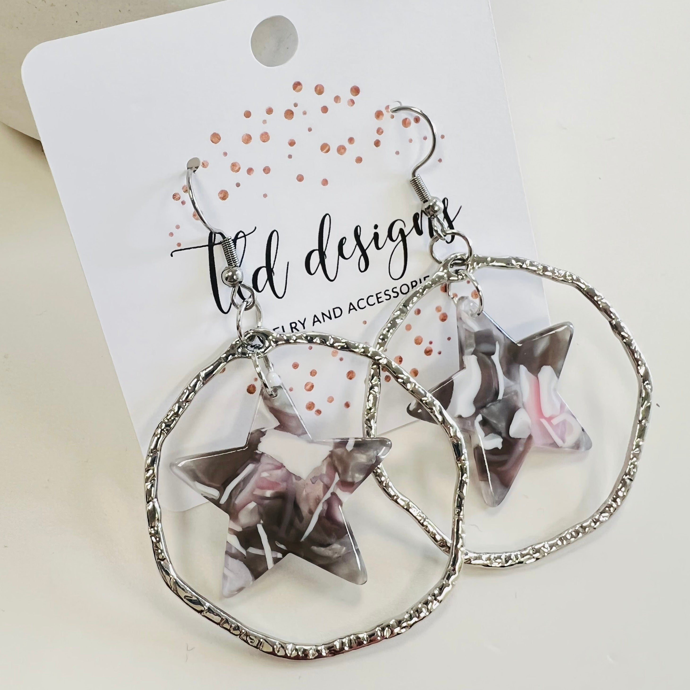 Acrylic Star Hoops