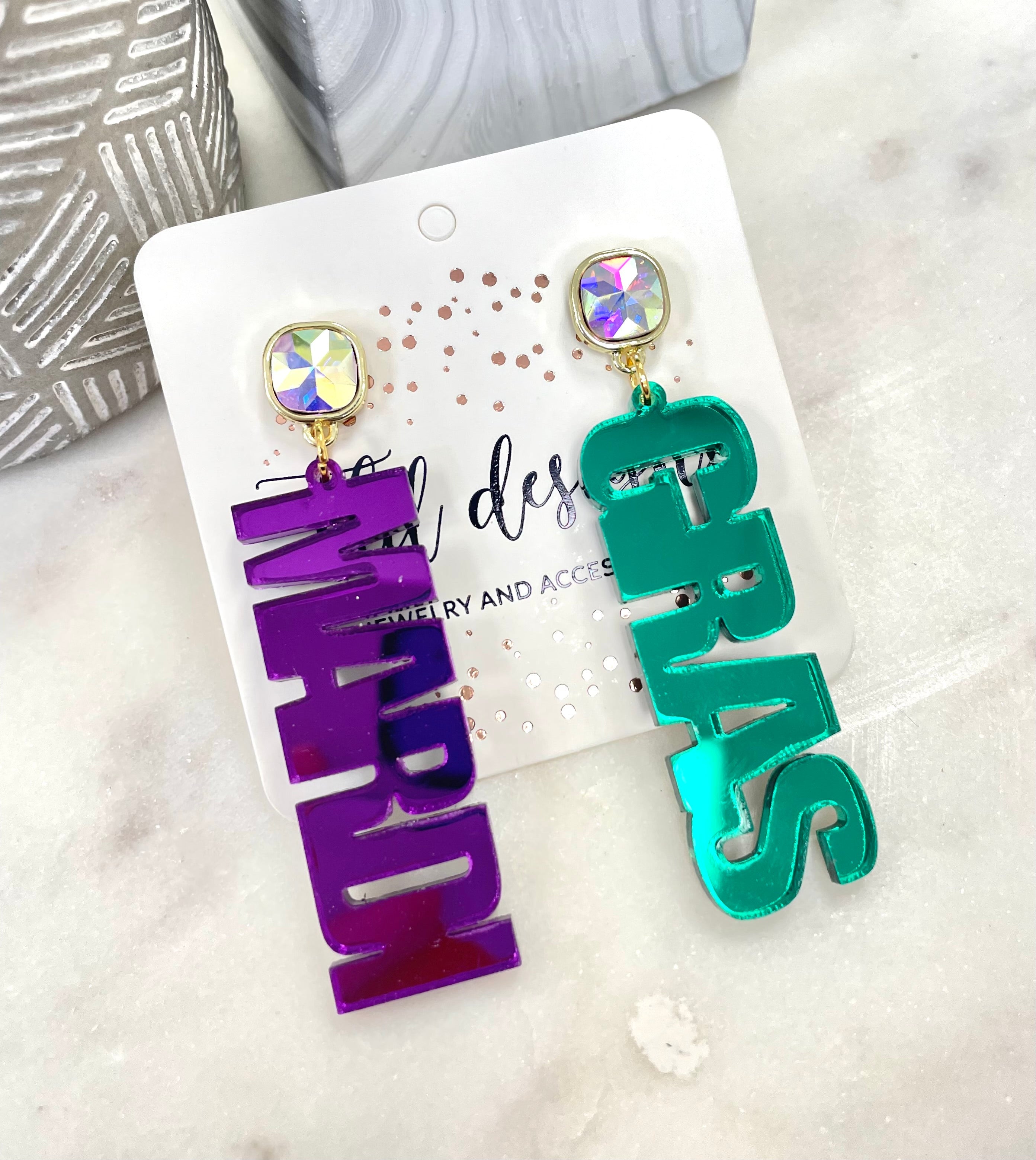 Iridescent Acrylic Mardi Gras