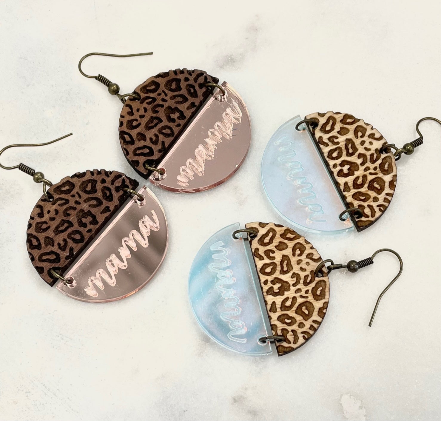 Mama wooden earrings