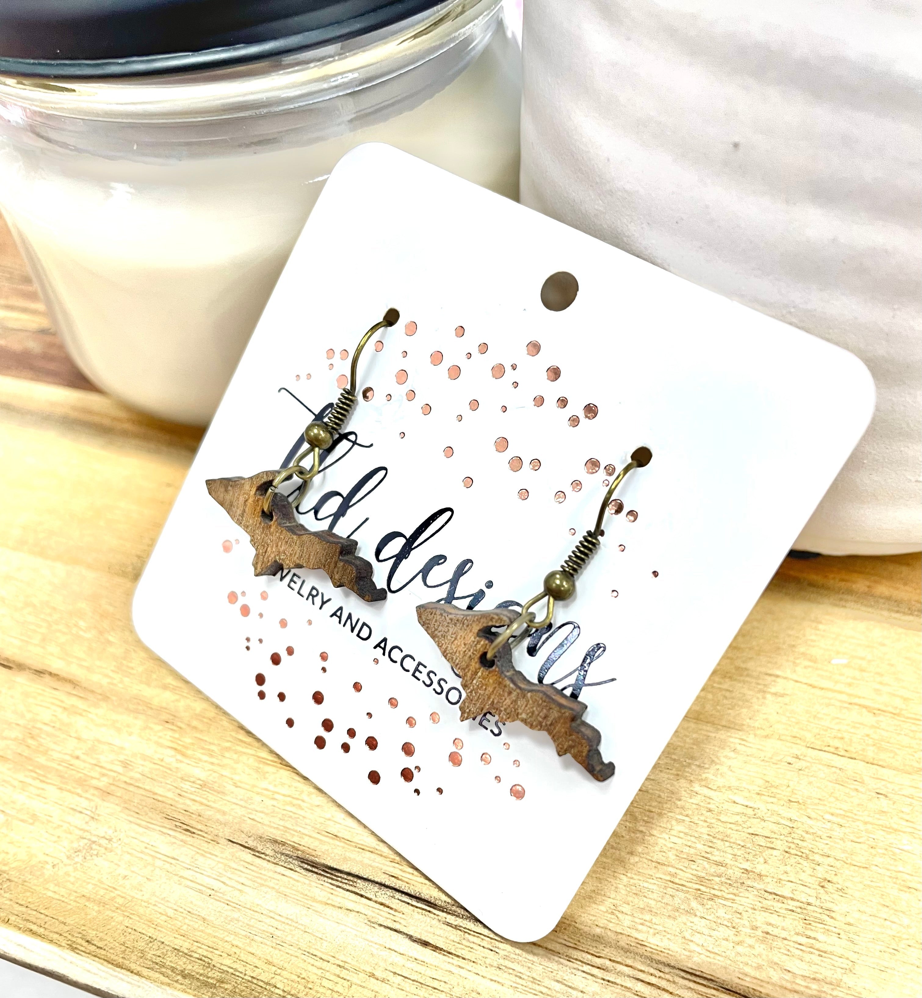 Michigan U.P. Wood Earrings
