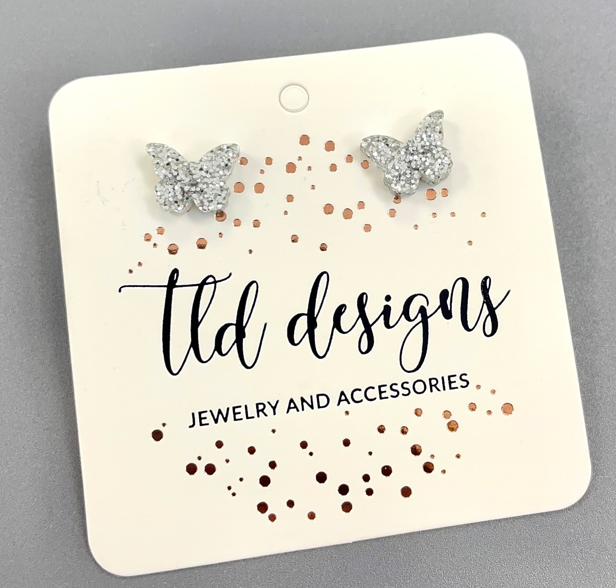 Silver acrylic butterflies