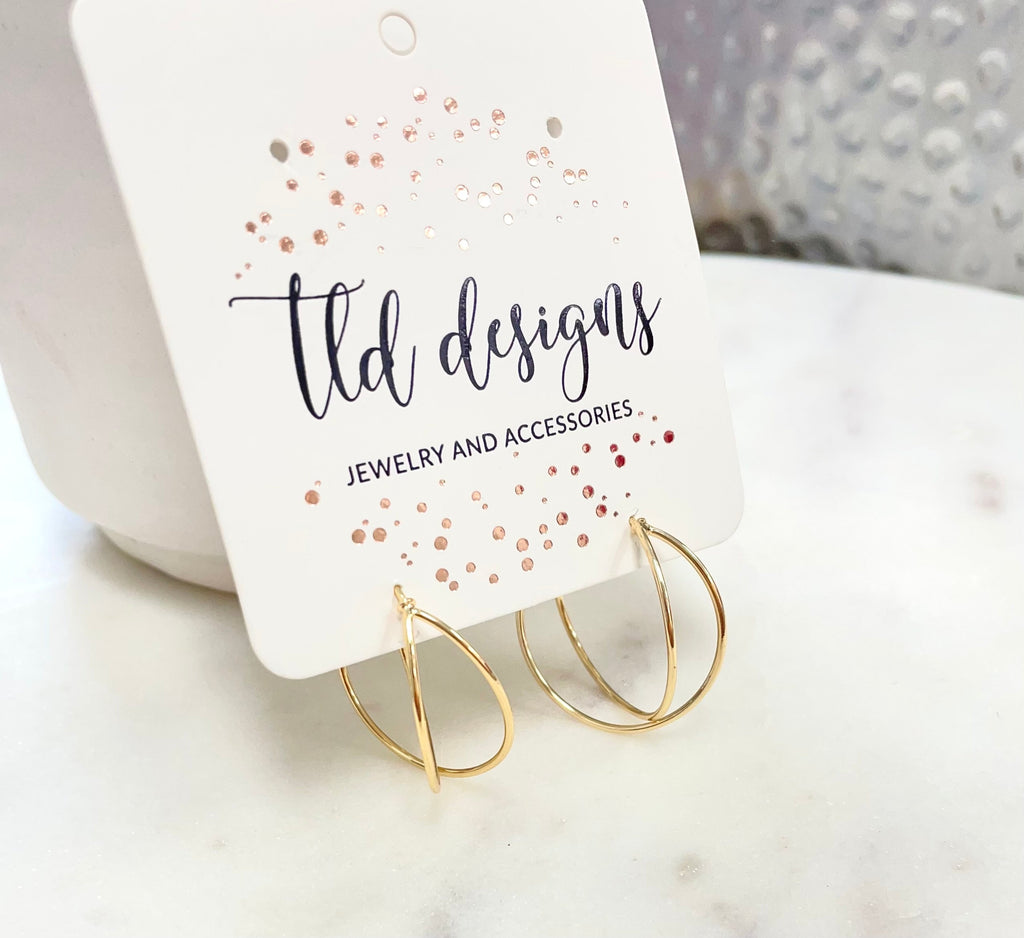 Gold Double Hoops