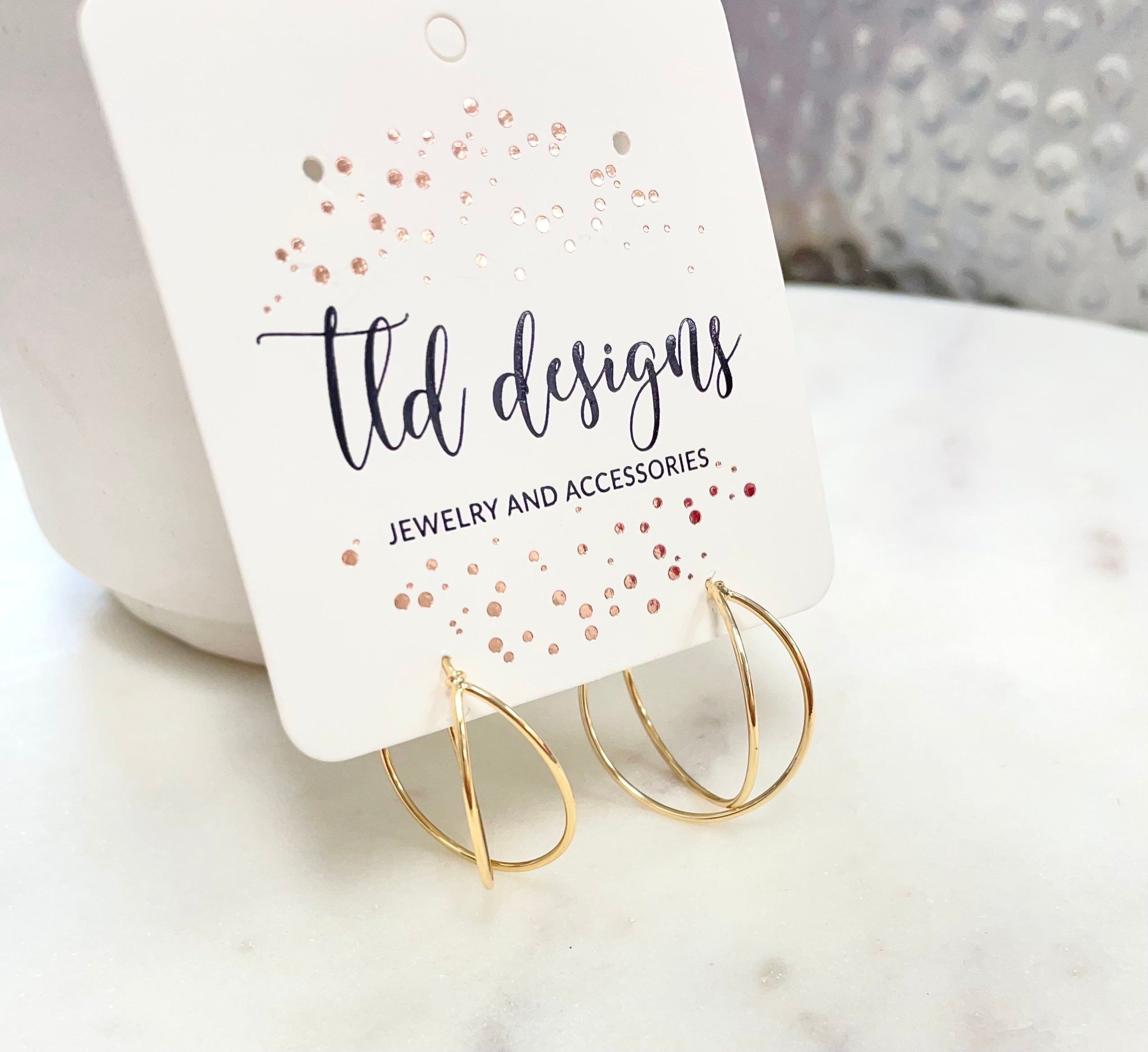 Gold Double Hoops