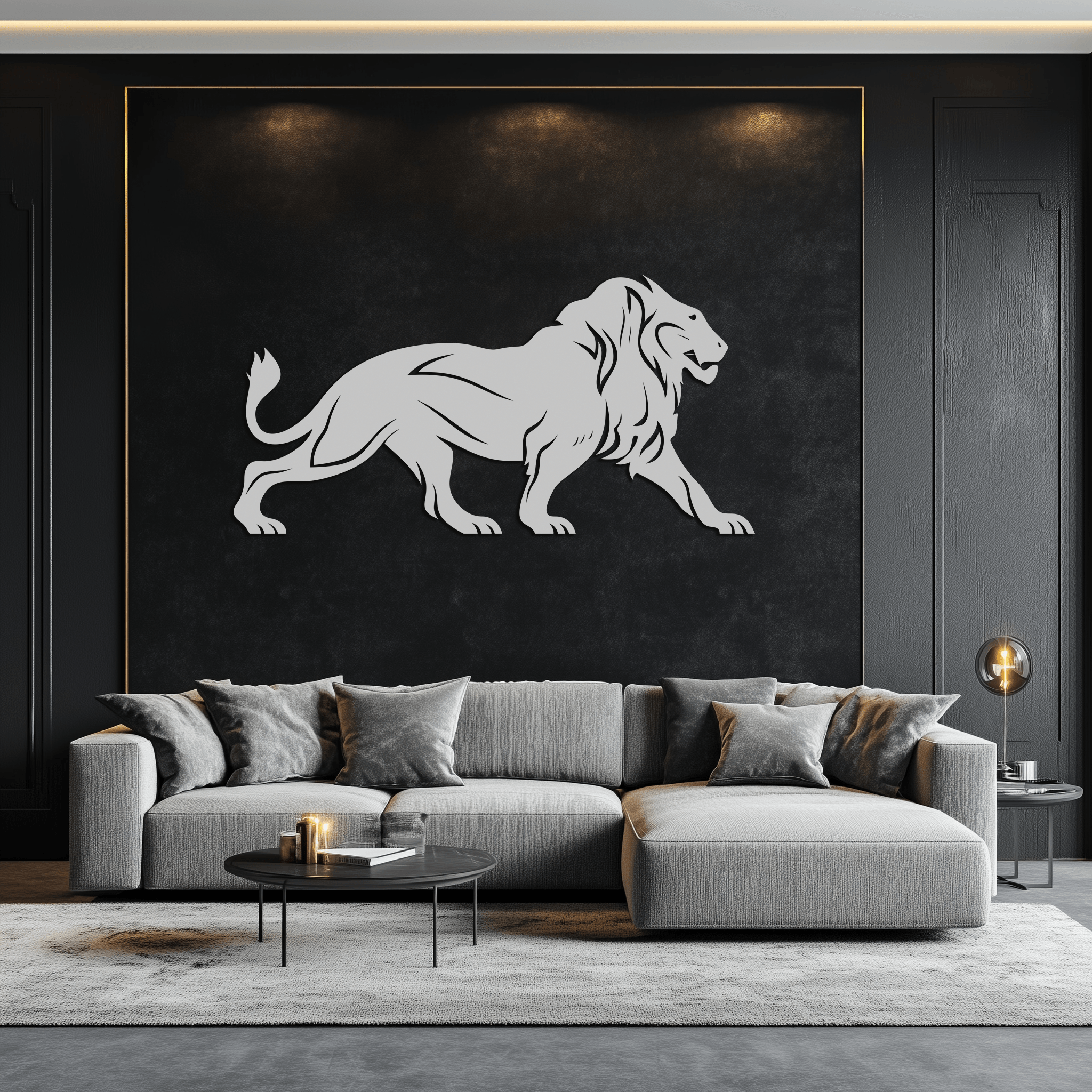 Majestic Lion Wall Art - Steel Wall Decor for Home and Office -KAF002