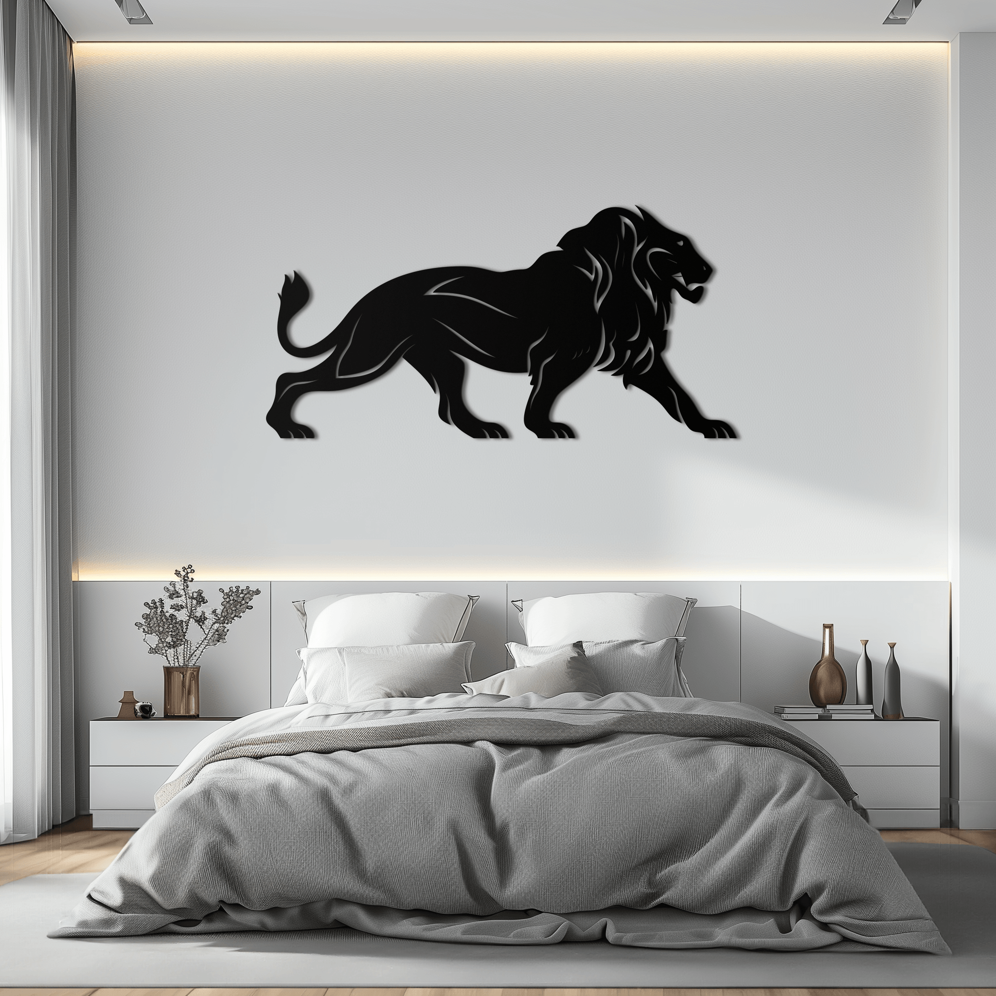 Majestic Lion Wall Art - Steel Wall Decor for Home and Office -KAF002