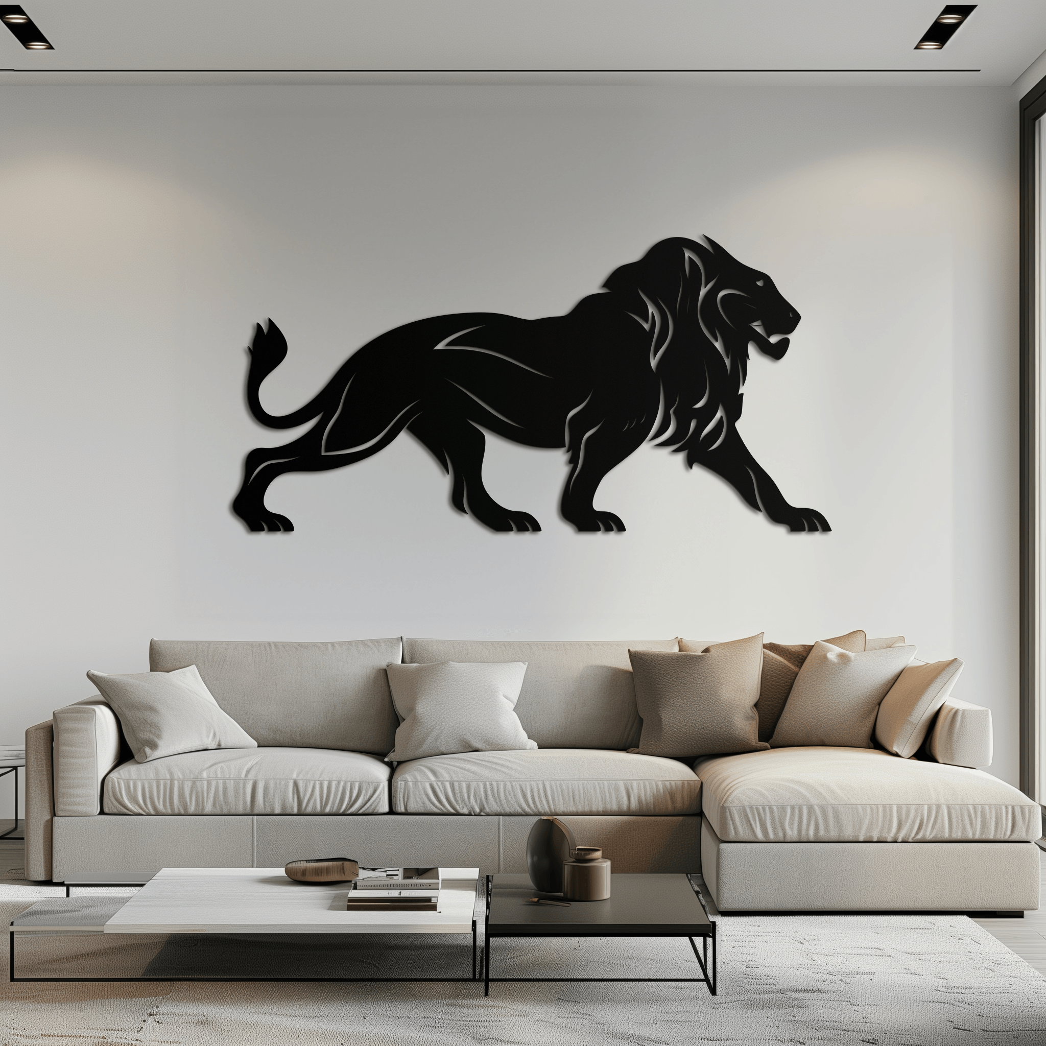 Majestic Lion Wall Art - Steel Wall Decor for Home and Office -KAF002