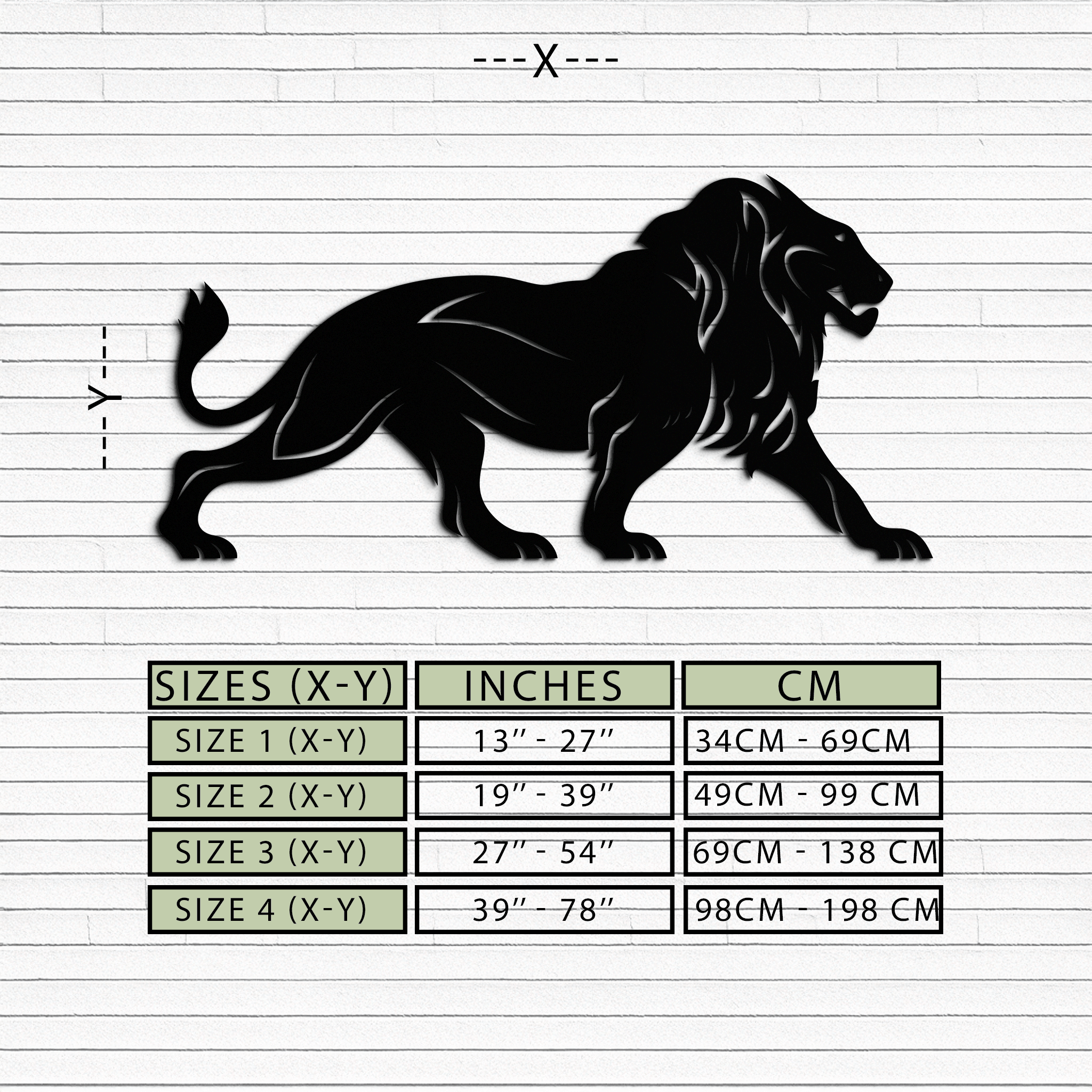 Majestic Lion Wall Art - Steel Wall Decor for Home and Office -KAF002