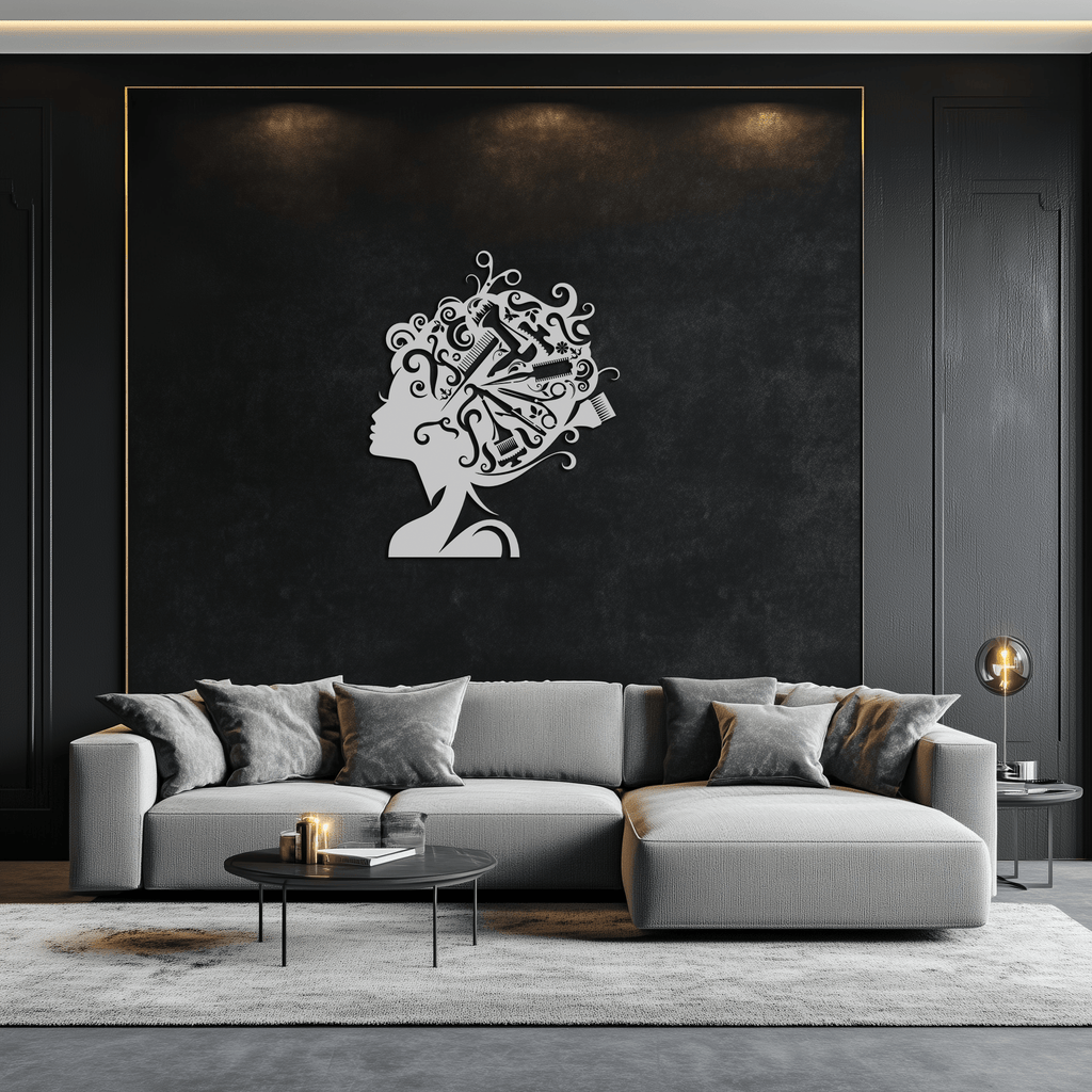 Hair Stylist Metal Wall Art - Steel Wall Decor for Salons and Studios - KAF004
