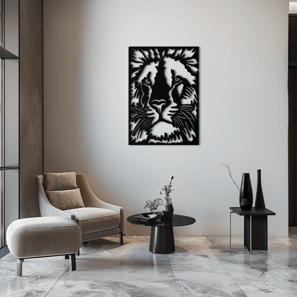 Tiger Face Metal Wall Art - Steel Wall Decor for Home and Office - KAF005