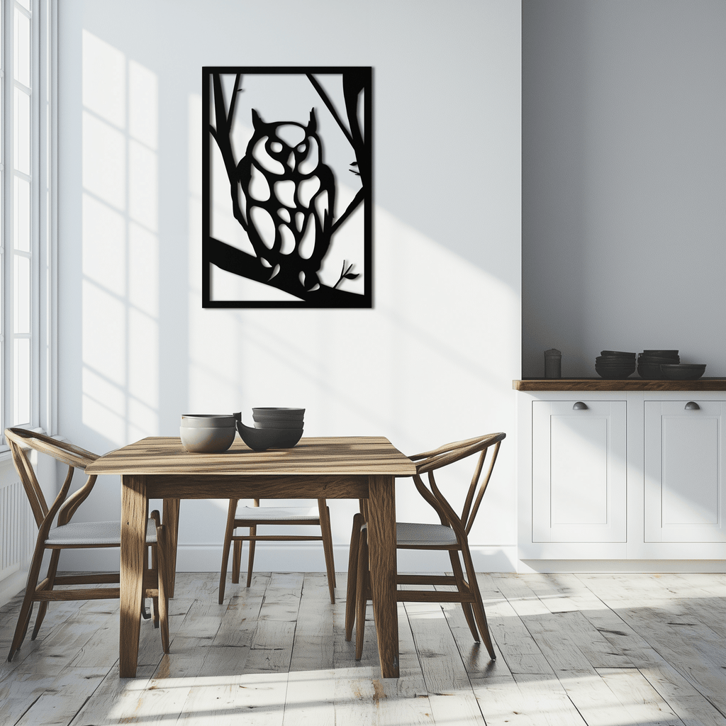 Owl Metal Wall Art - Steel Wall Decor for Home and Office - KAF006