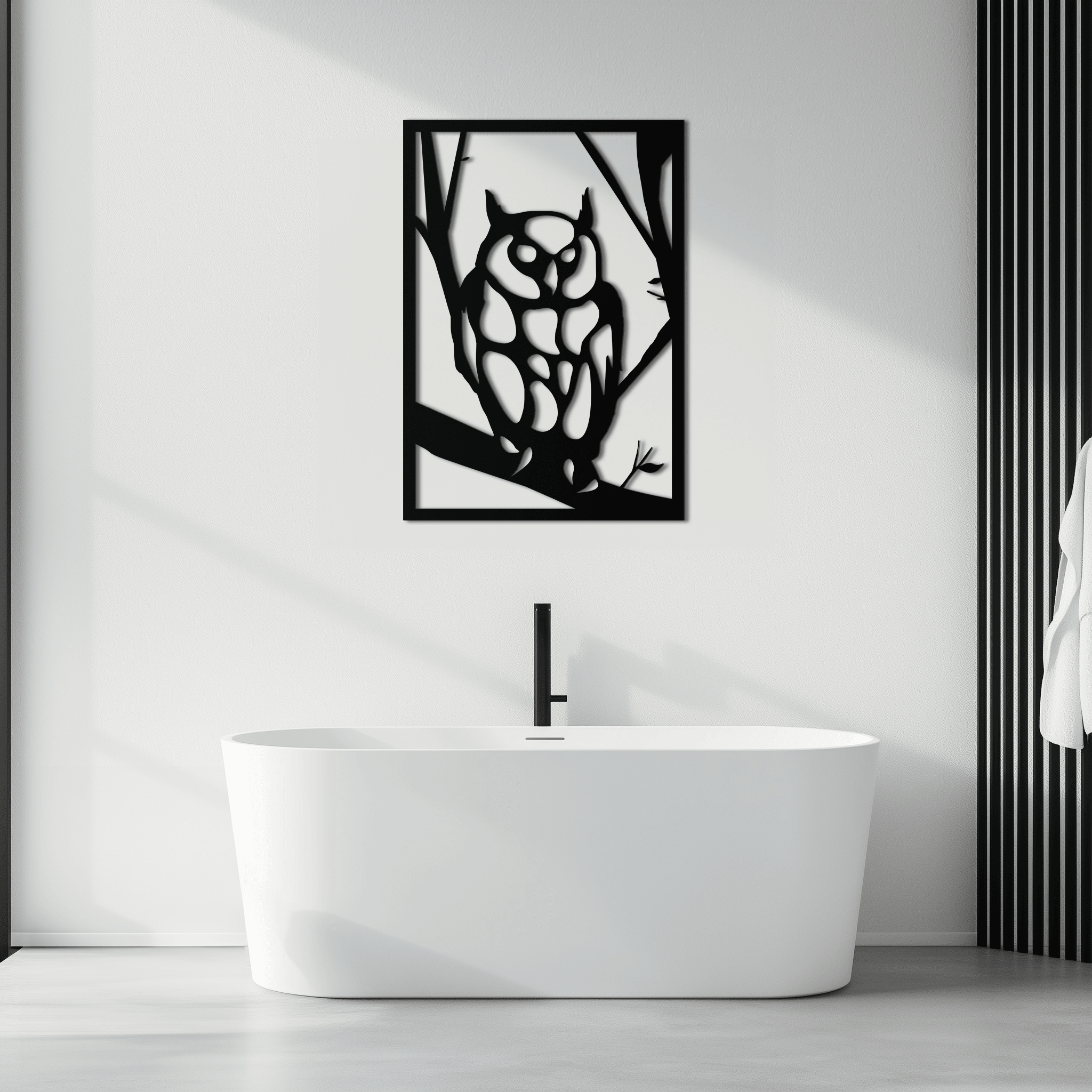 Owl Metal Wall Art - Steel Wall Decor for Home and Office - KAF006