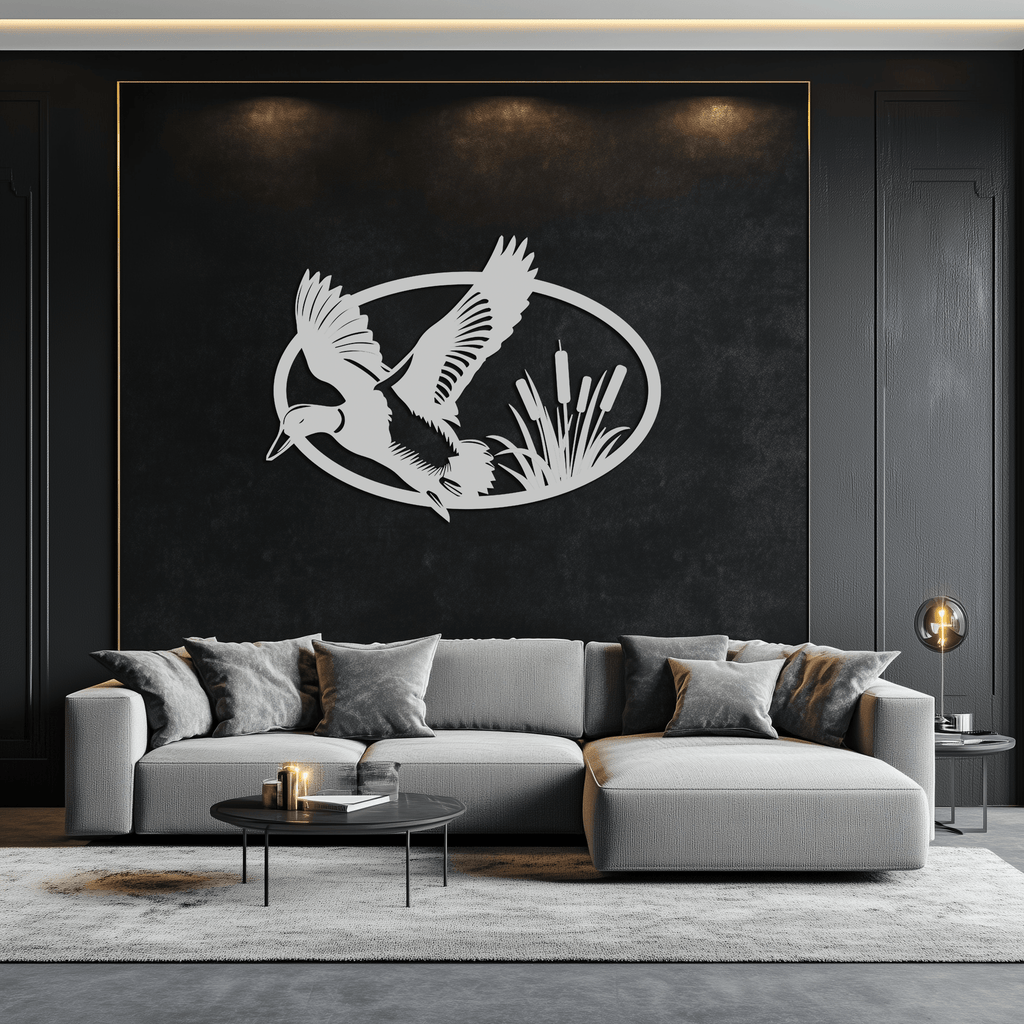 Flying Duck Metal Wall Art - Steel Wall Decor for Home and Cabin - KAF007