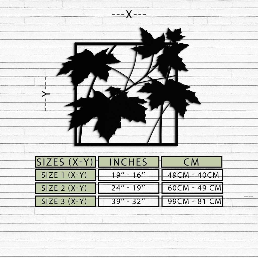 Maple Leaf Metal Wall Art - Steel Wall Decor for Home and Office - KAF012