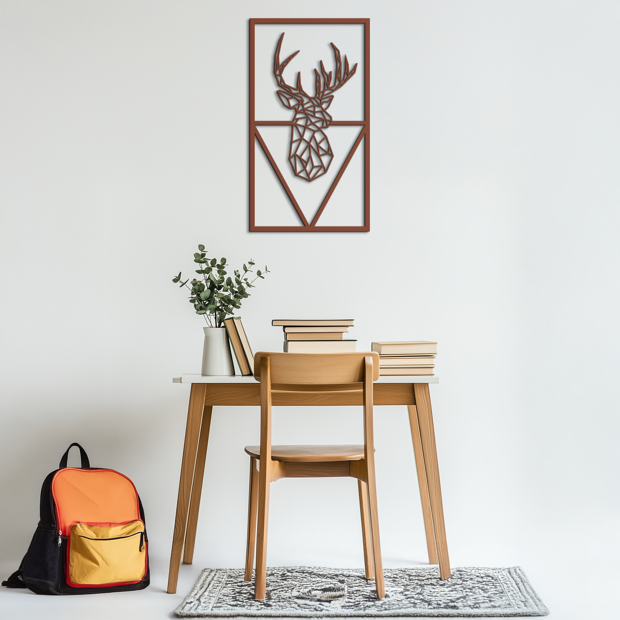 Geometric Deer Metal Wall Art - Modern Steel Wall Decor - KAF040